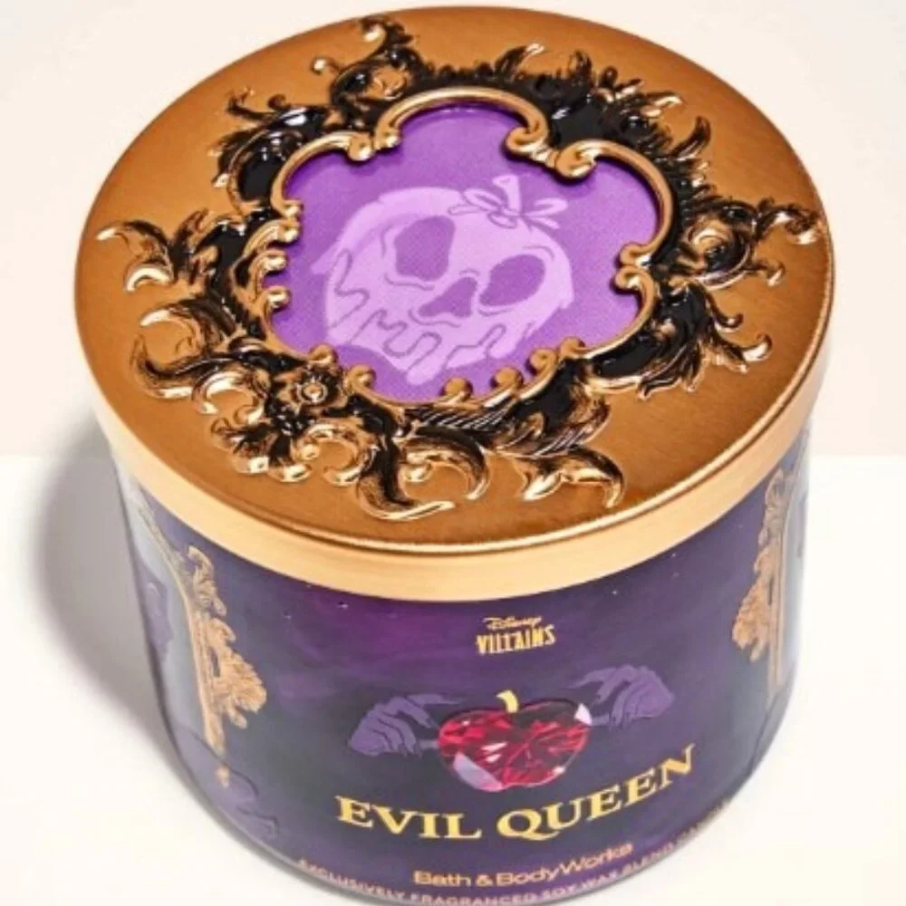 NIB Disney Villains EVIL QUEEN Poison Apple Skull 3-Wick Candle Collection